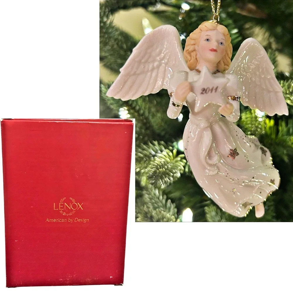 Lenox Christmas Angel Ornament 2011 Midnight Star Angel w Original Box Xmas Tree